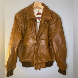 Vintage Neil Martin Airborne Leather Flight Bomber Jacket